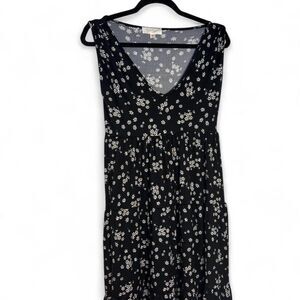 Jessica Simpson Black Floral Midi Dress Empire Waist Small